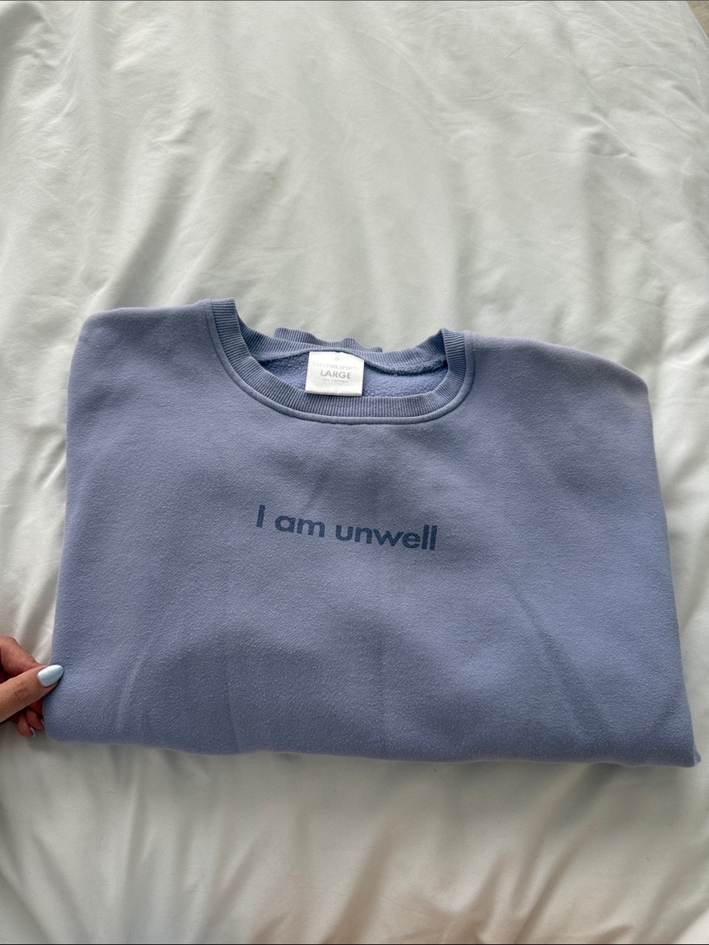 I am unwell Lavender Crewneck Sweatshirt - Women's Large